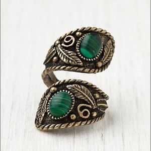 Free People Malachite wrap ring